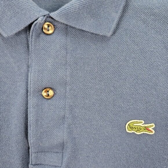 Lacoste Polo Shirt Crocodile Logo Blue 100% Cotton Short Sleeve Mens Size 6 Golf - Picture 9 of 10